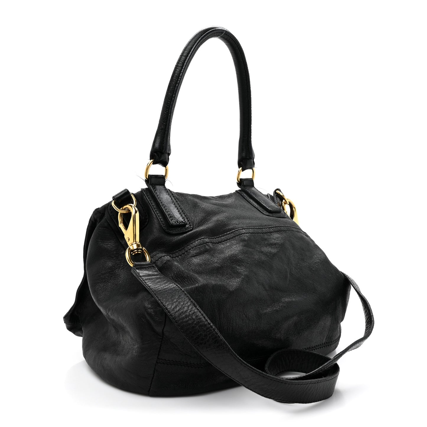 Pebbled Calfskin Medium Bolt Stud Pandora Black