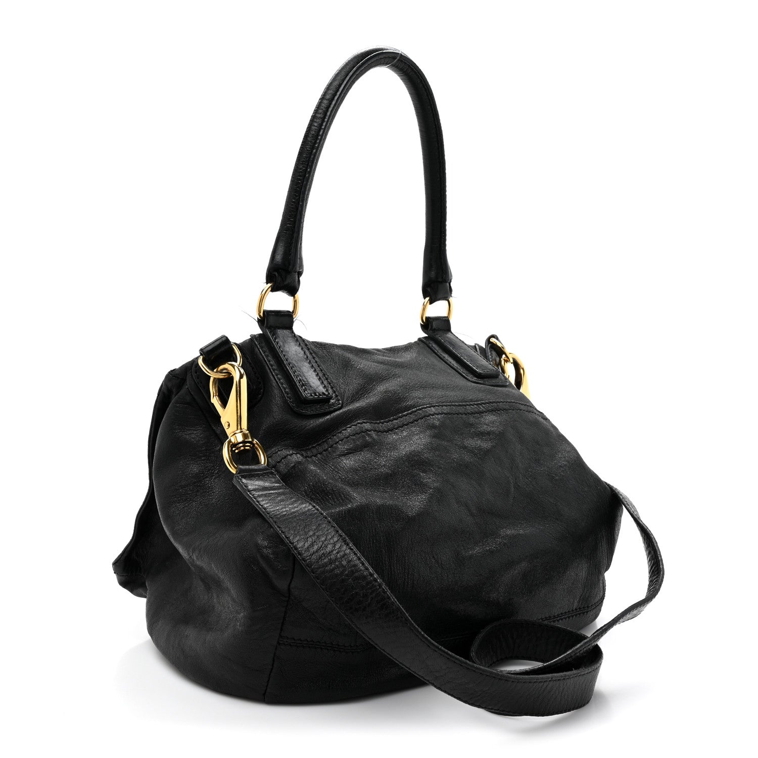 Givenchy Pebbled Calfskin Medium Bolt Stud Pandora Black 2 of 12
