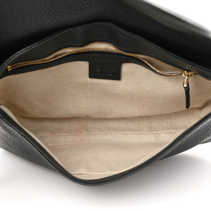 Gucci Pebbled Calfskin Medium Soho Flap Crossbody Black 5 of 14