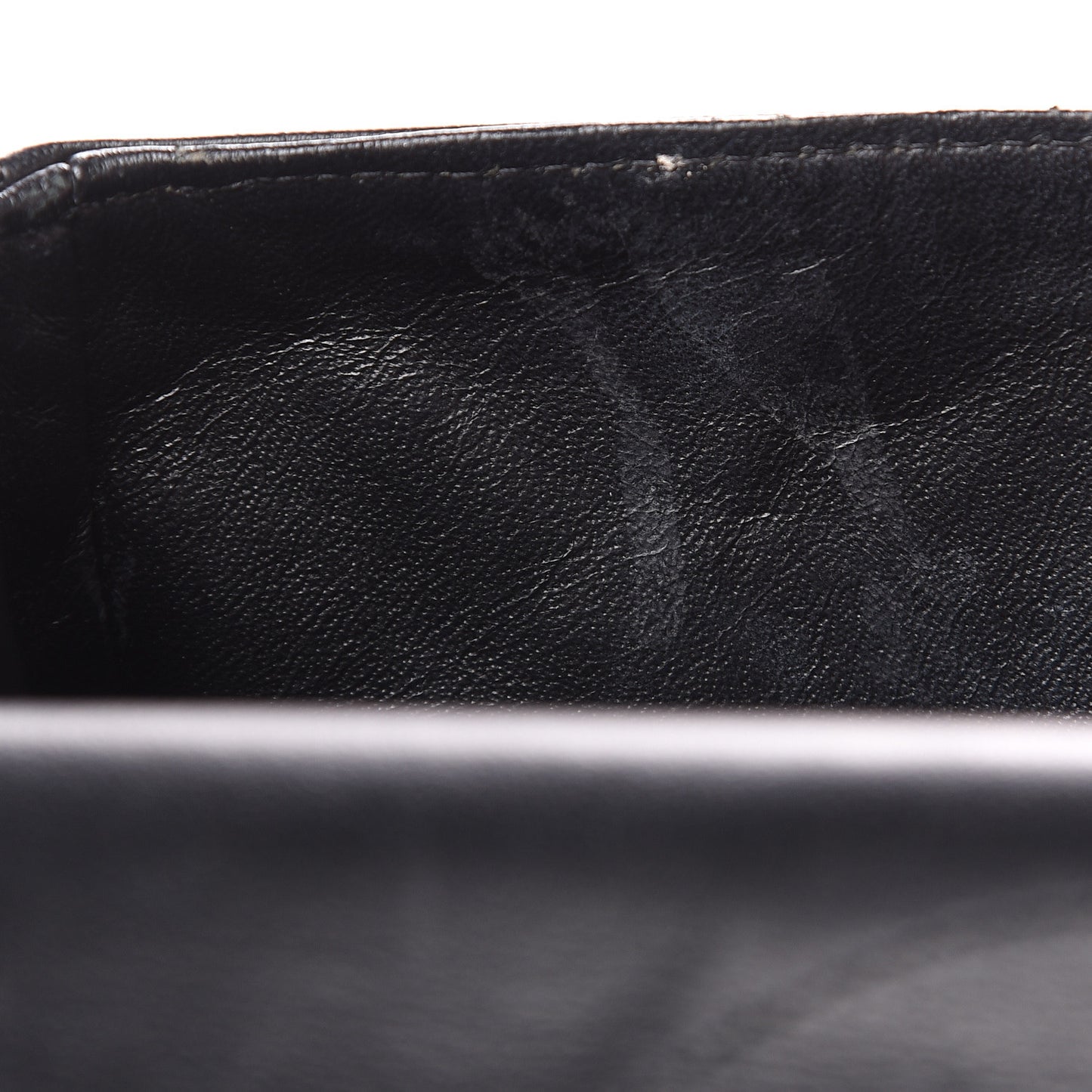 Patent Quilted Jumbo Double Flap Black
