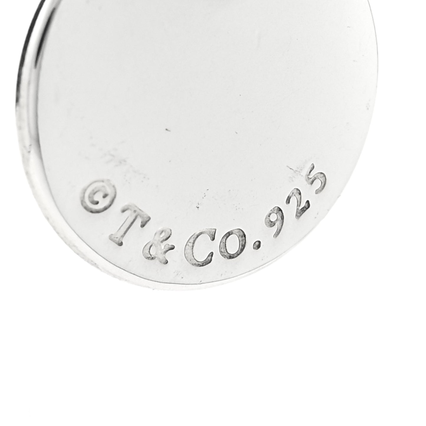 Sterling Silver Letter C Disc Pendant Necklace