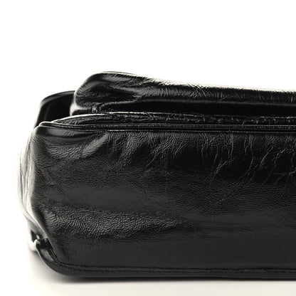 Saint Laurent Crinkled Calfskin Matelasse Monogram Medium Niki Chain Satchel Black 9 of 11