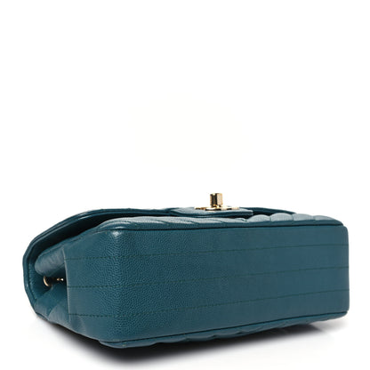 Chanel Caviar Chevron Quilted Mini Rectangular Flap Green 4 of 13