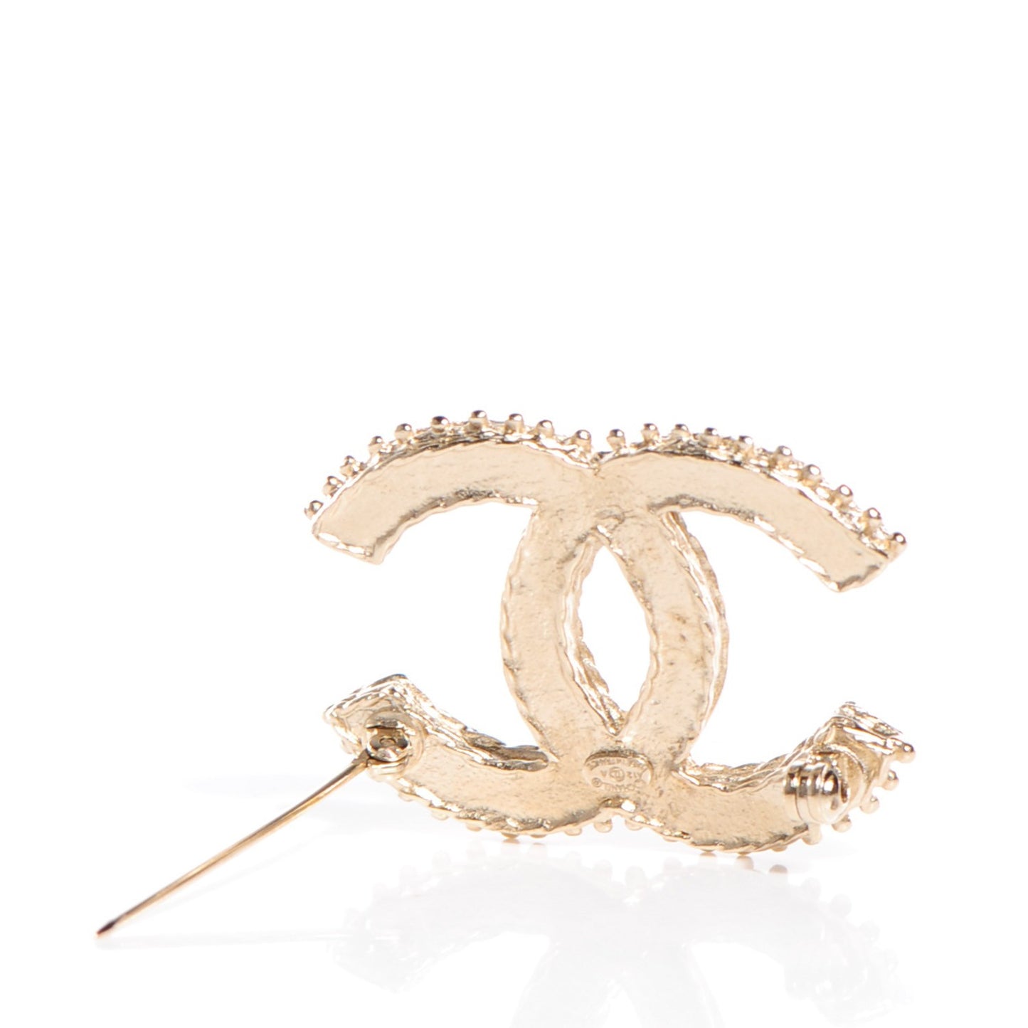 Crystal CC Brooch Light Gold