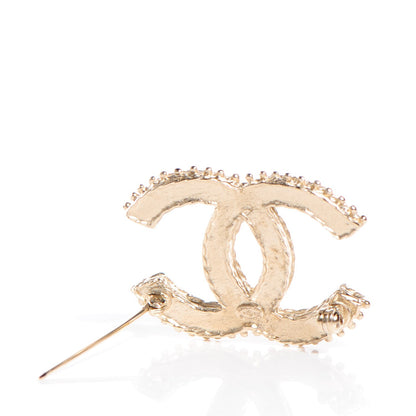 Chanel Crystal CC Brooch Light Gold 4 of 5