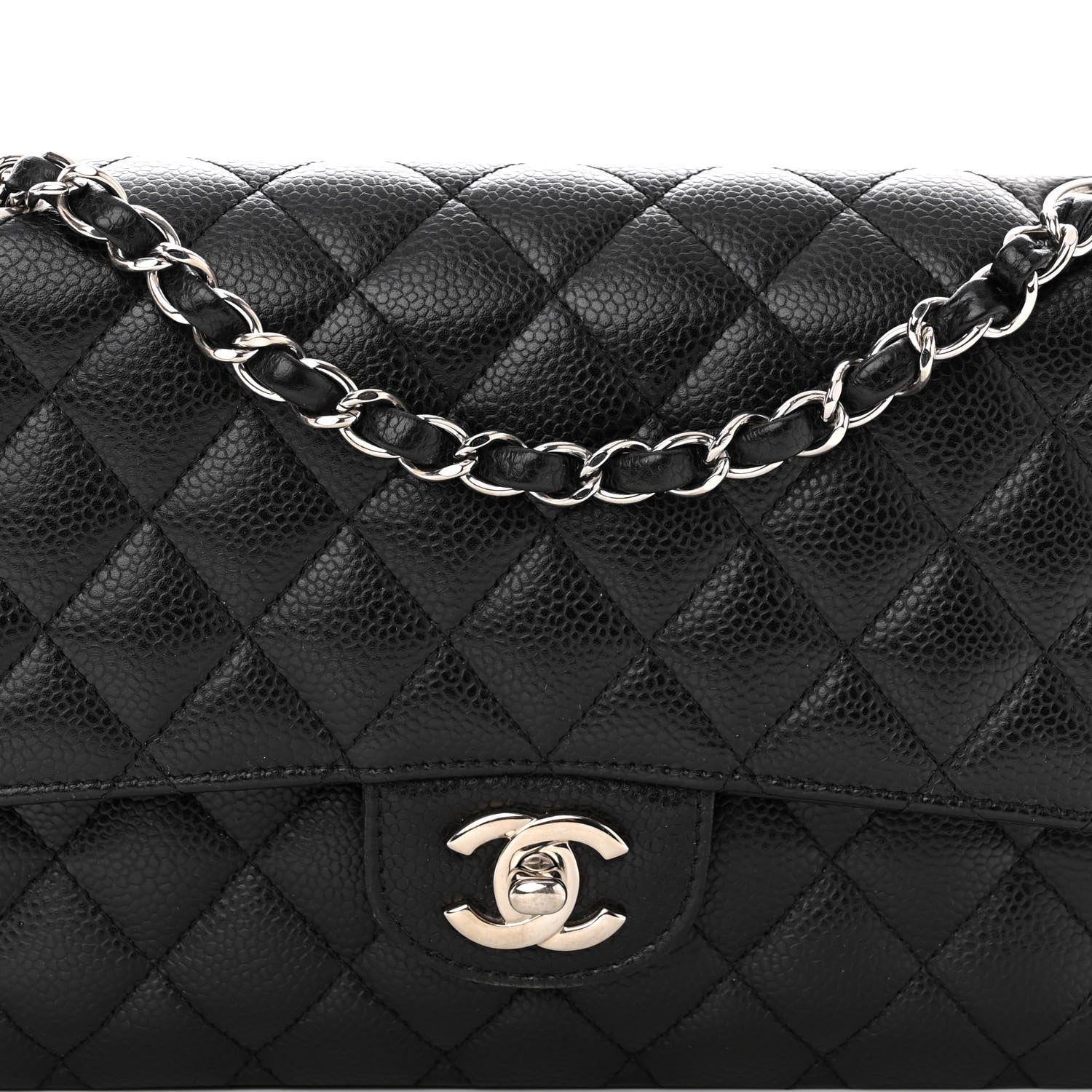 Chanel Caviar Quilted Medium Double Flap Black 8 of 13