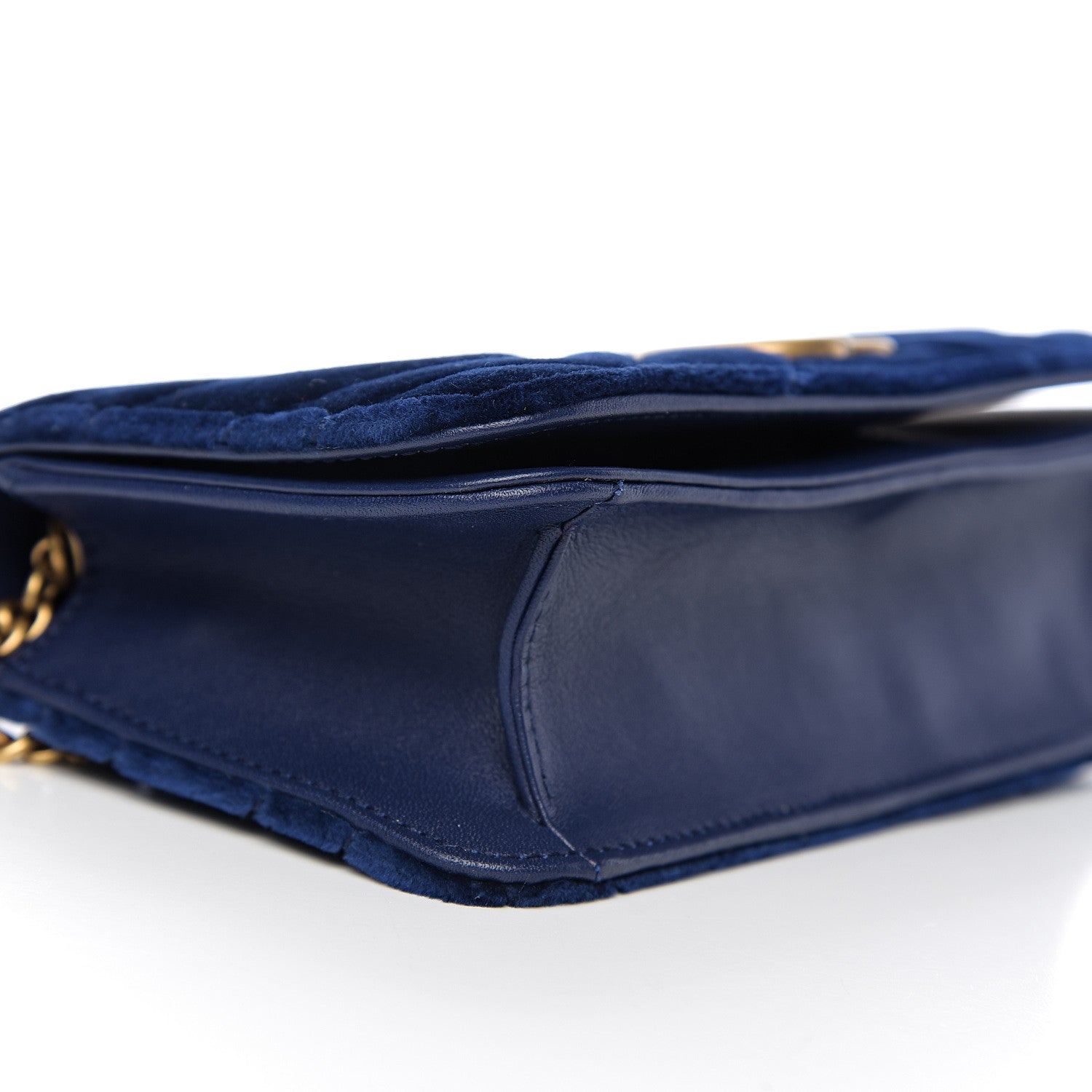 Gucci Velvet Matelasse GG Marmont Mini Bag Cobalt Blue 7 of 10