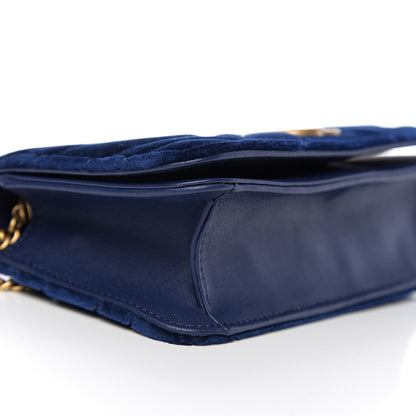 Gucci Velvet Matelasse GG Marmont Mini Bag Cobalt Blue 7 of 10