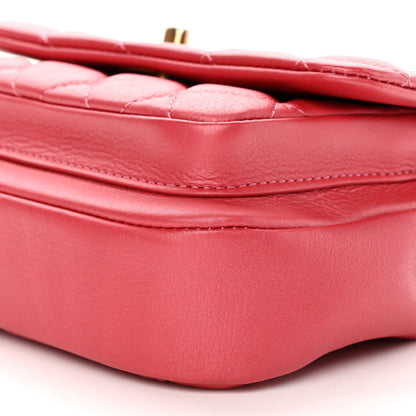 Chanel Metallic Calfskin Quilted Top Handle Flap Dark Pink 10 of 14