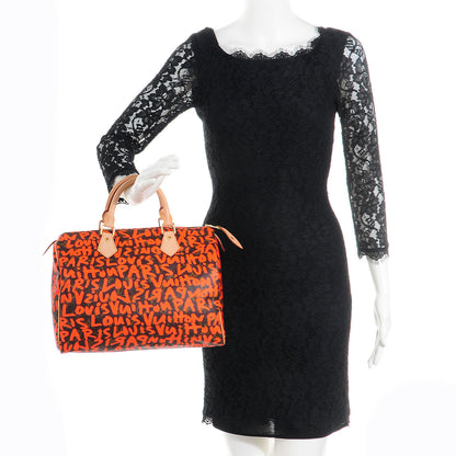 Louis Vuitton Monogram Graffiti Speedy 30 Orange 2 of 7