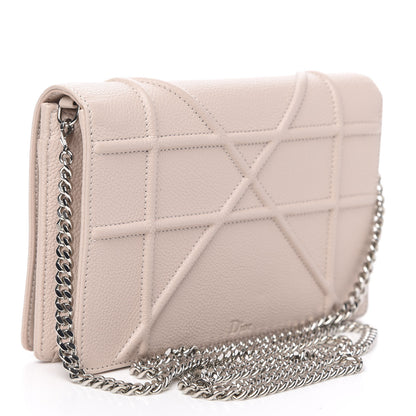 Christian Dior Grained Calfskin Diorama Wallet on Chain Pouch Rose Poudre 3 of 9