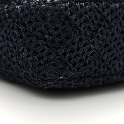Chanel Raffia Crochet Medium Single Flap Bag Blue 11 of 14