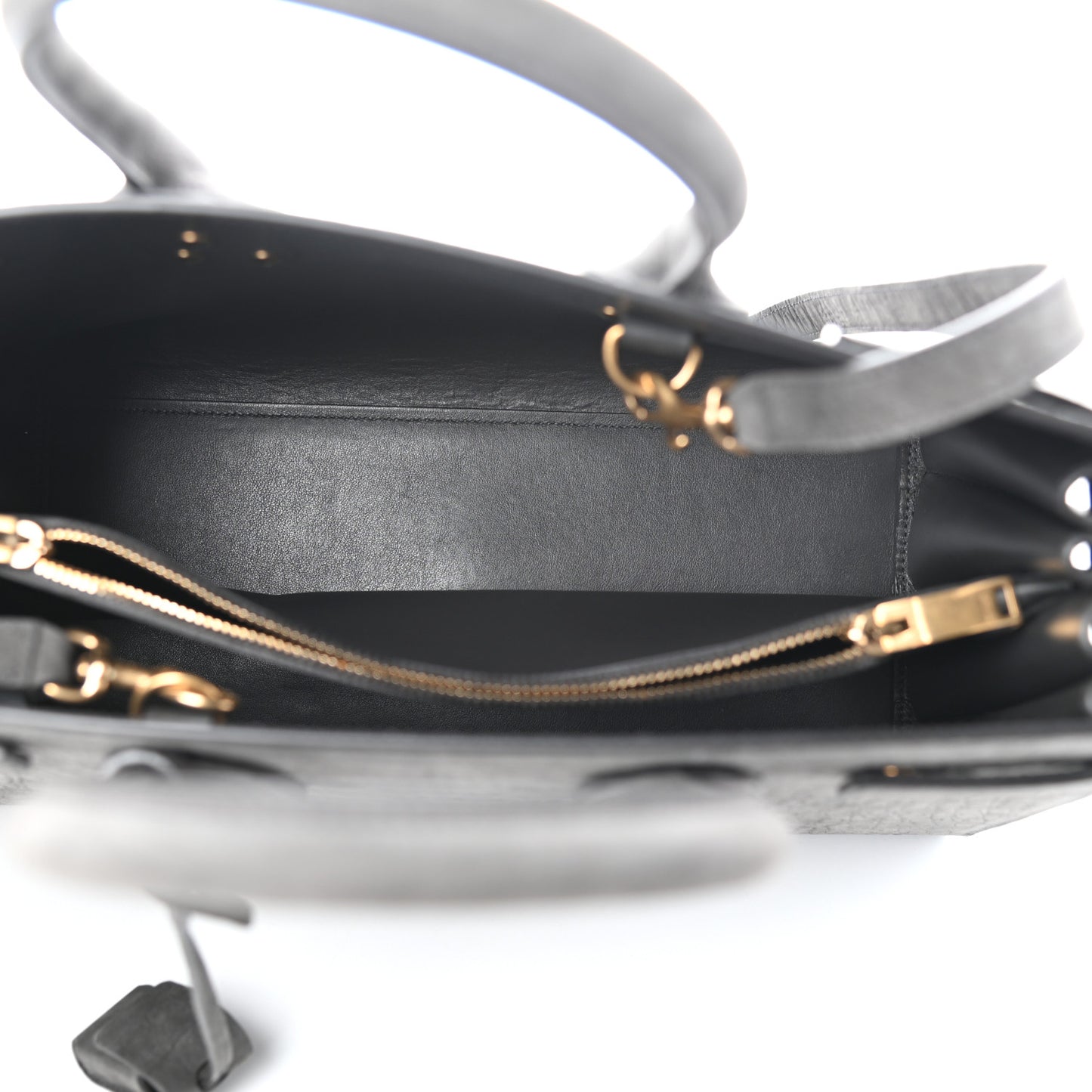 Crocodile Embossed Nubuck Small Sac De Jour Dark Anthracite