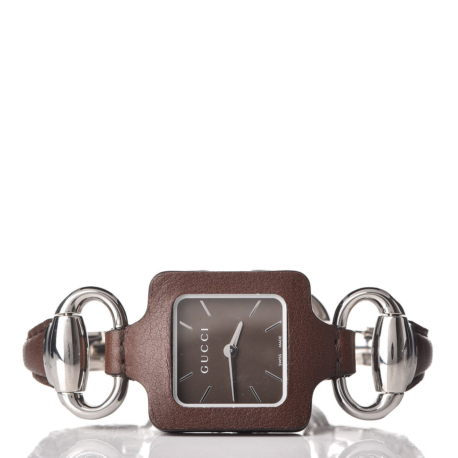 Gucci Stainless Steel Calfskin 25mm Firenze 1921 Horsebit Quartz Watch Brown 3 of 7