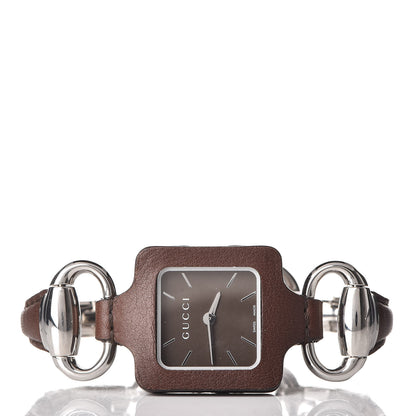 Gucci Stainless Steel Calfskin 25mm Firenze 1921 Horsebit Quartz Watch Brown 3 of 7