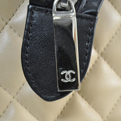 Chanel Calfskin Quilted Large Cambon Tote Beige Black 9 of 10