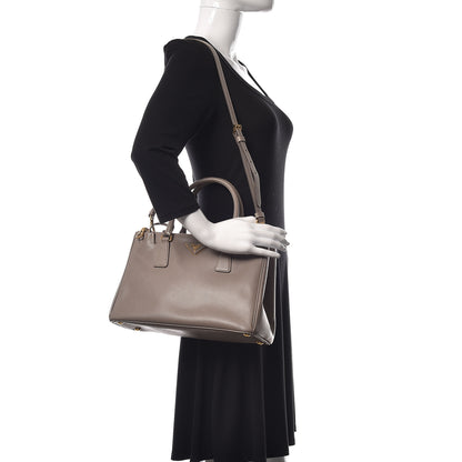 Prada Saffiano Small Galleria Double Zip Tote Argilla 2 of 22
