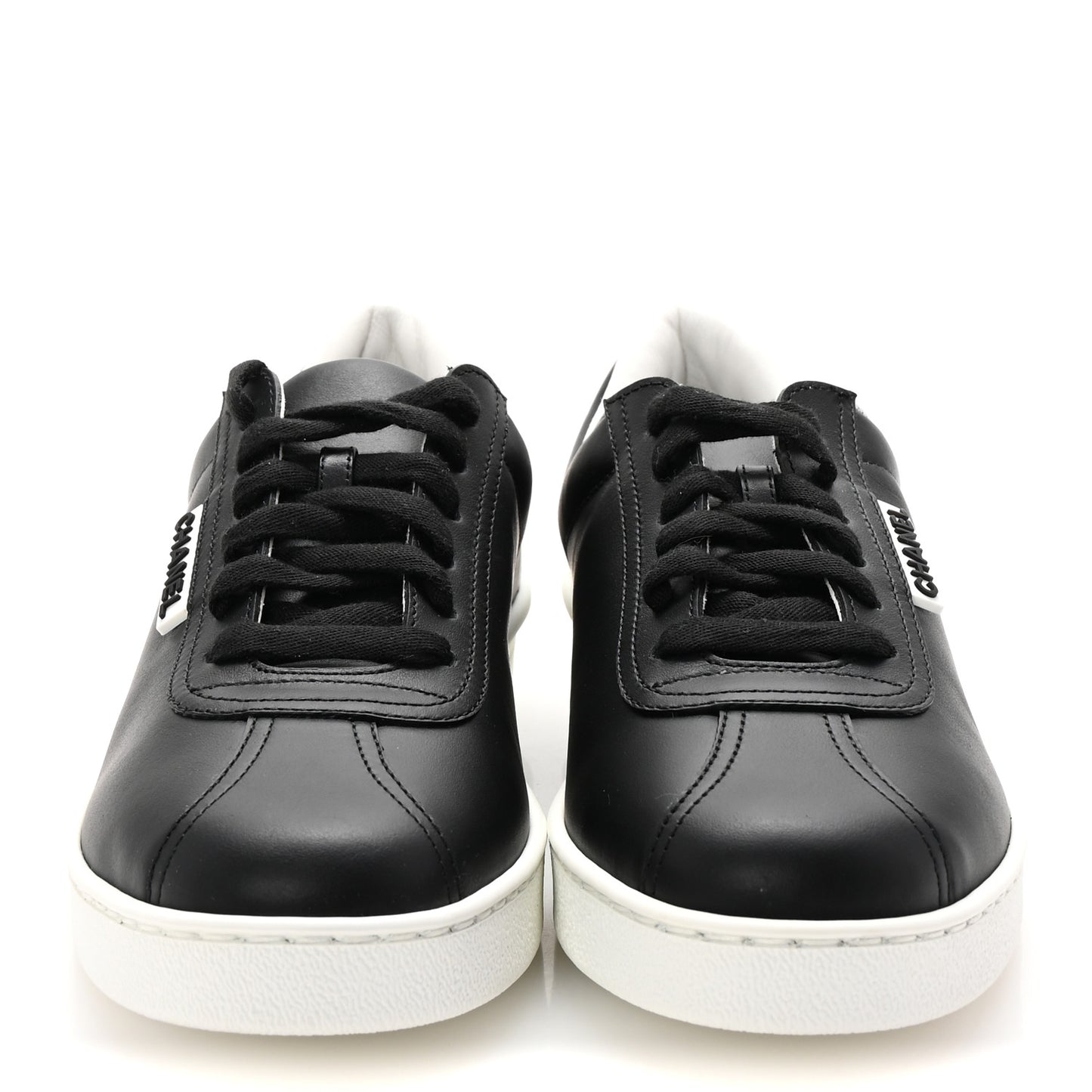 Calfskin CC Womens Sneakers 37.5 Black