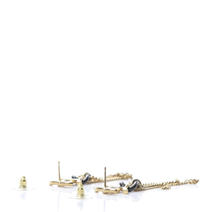 Chanel CC Chain Drop Earrings Gold Ruthenium 3 of 5