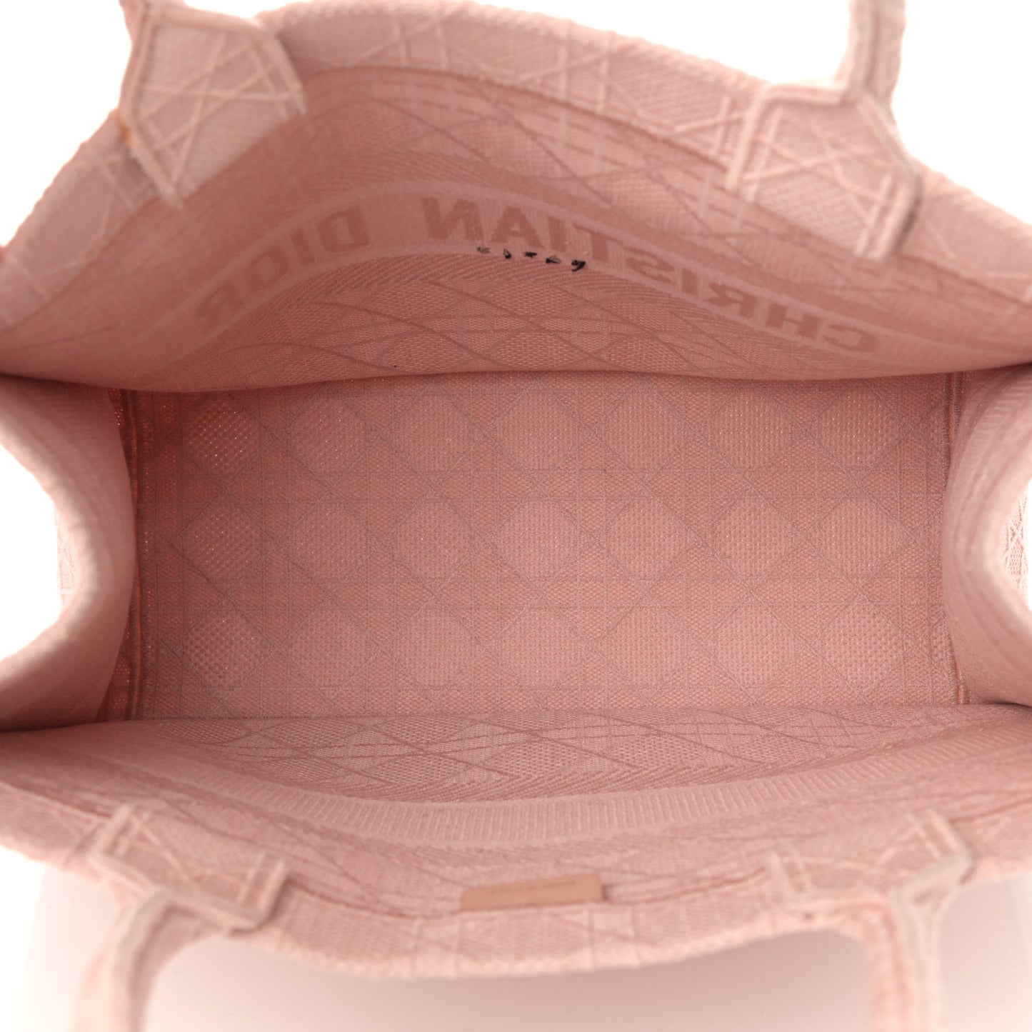 Canvas Embroidered Cannage Medium Book Tote Bois De Rose