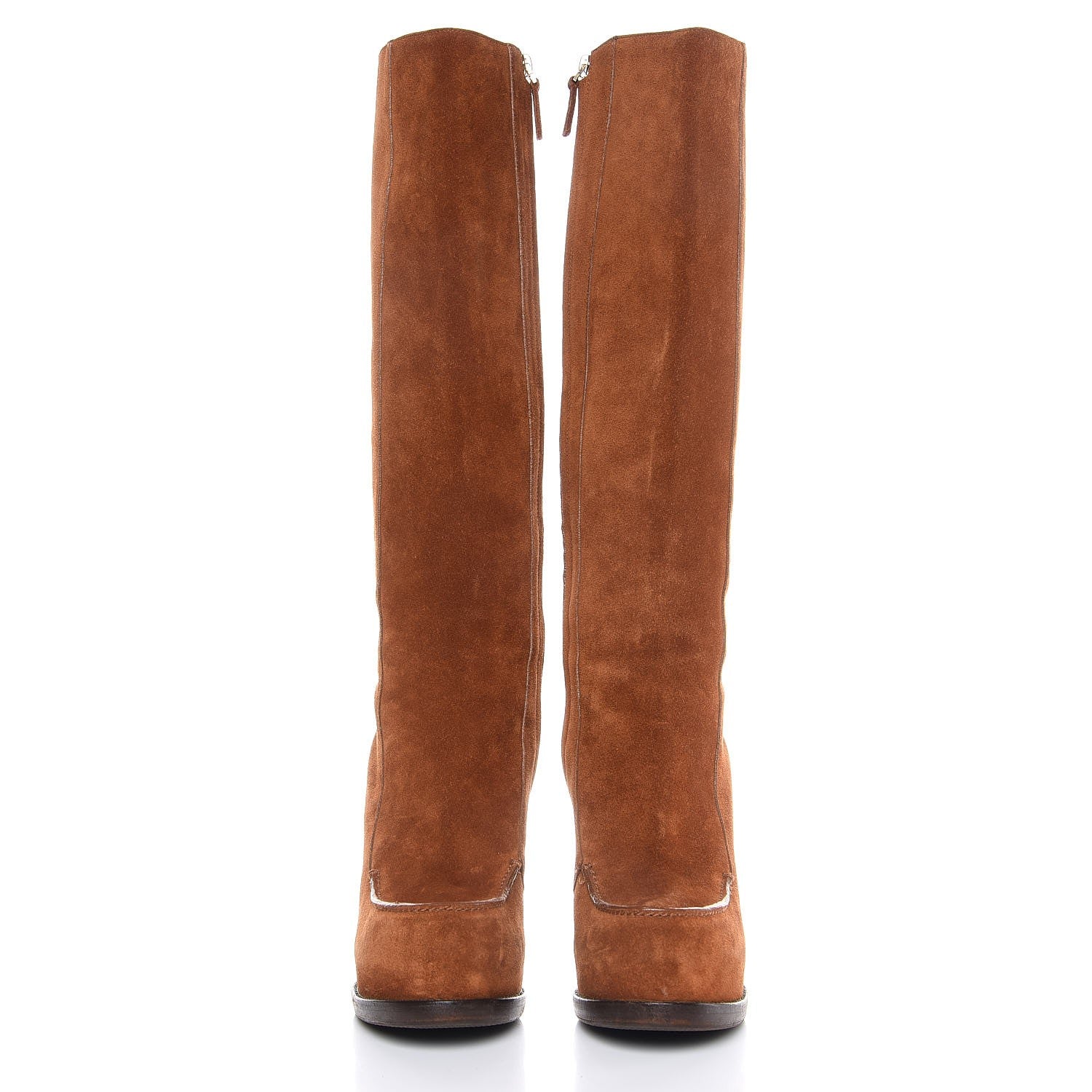 Saint Laurent Suede Platform Boots 38.5 Brown 2 of 12
