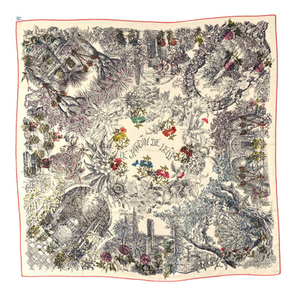 Hermes Cashmere Silk Le Jardin De Leila Au Bloc Shawl 140 1 of 3