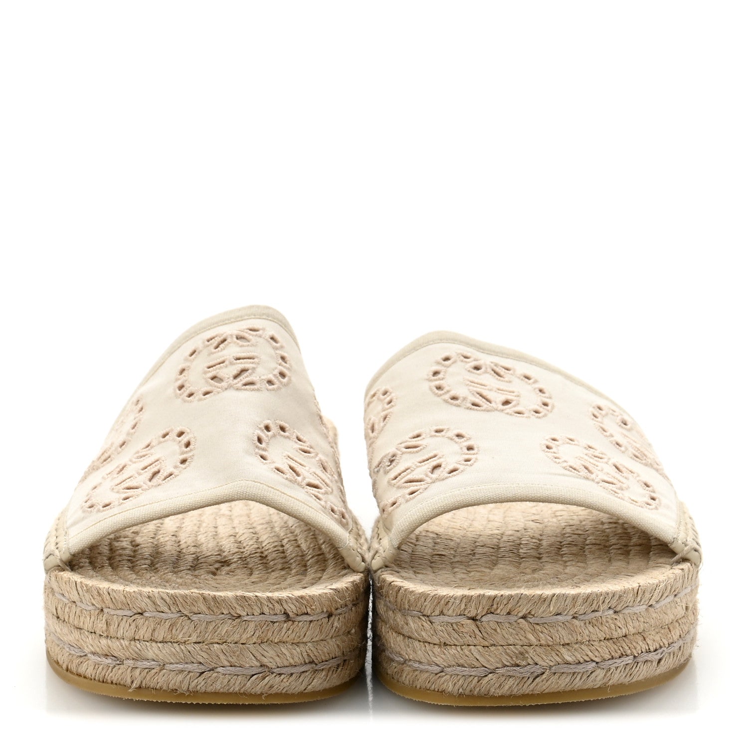 Gucci Canvas Interlocking G Damita Espadrille Sandals 37 Natural 3 of 9