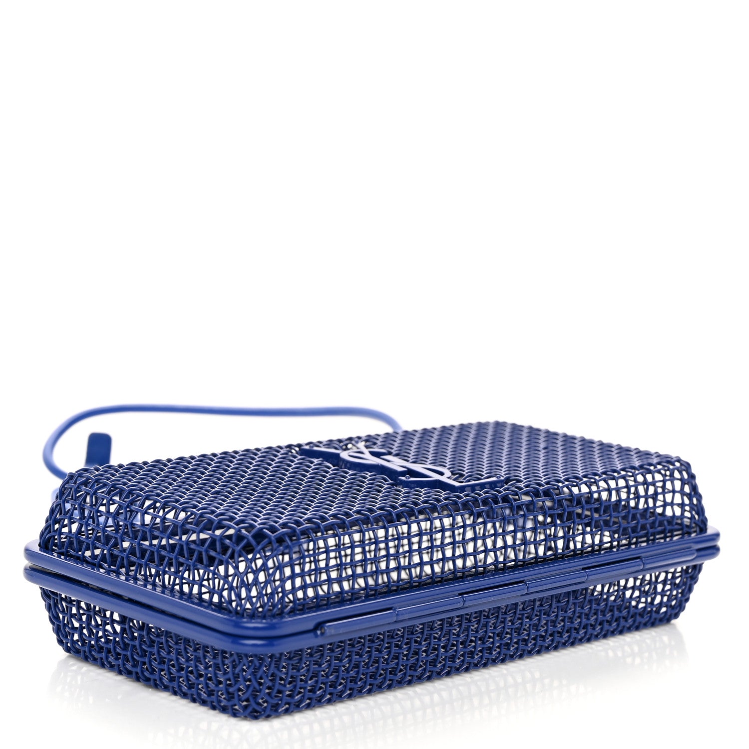 Saint Laurent Brass Lambskin Monogram Cassandre Cage Bag Blue Majorelle 4 of 10