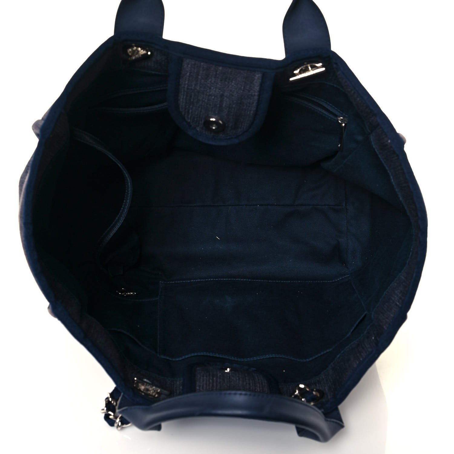 Chanel Denim Medium Deauville Tote Dark Blue 5 of 14