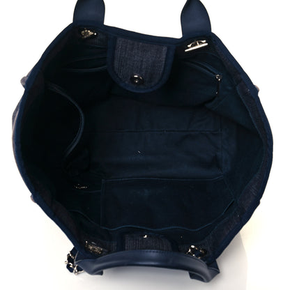 Chanel Denim Medium Deauville Tote Dark Blue 5 of 14