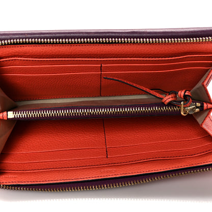 Chloe Calfskin Flap Long Wallet Orange Fizz Burgundy 5 of 12