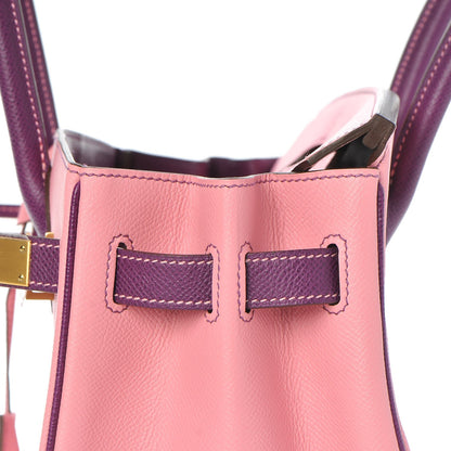 Hermes Epsom Horseshoe Bi Color Birkin 30 Rose Confetti Anemone 34 of 35