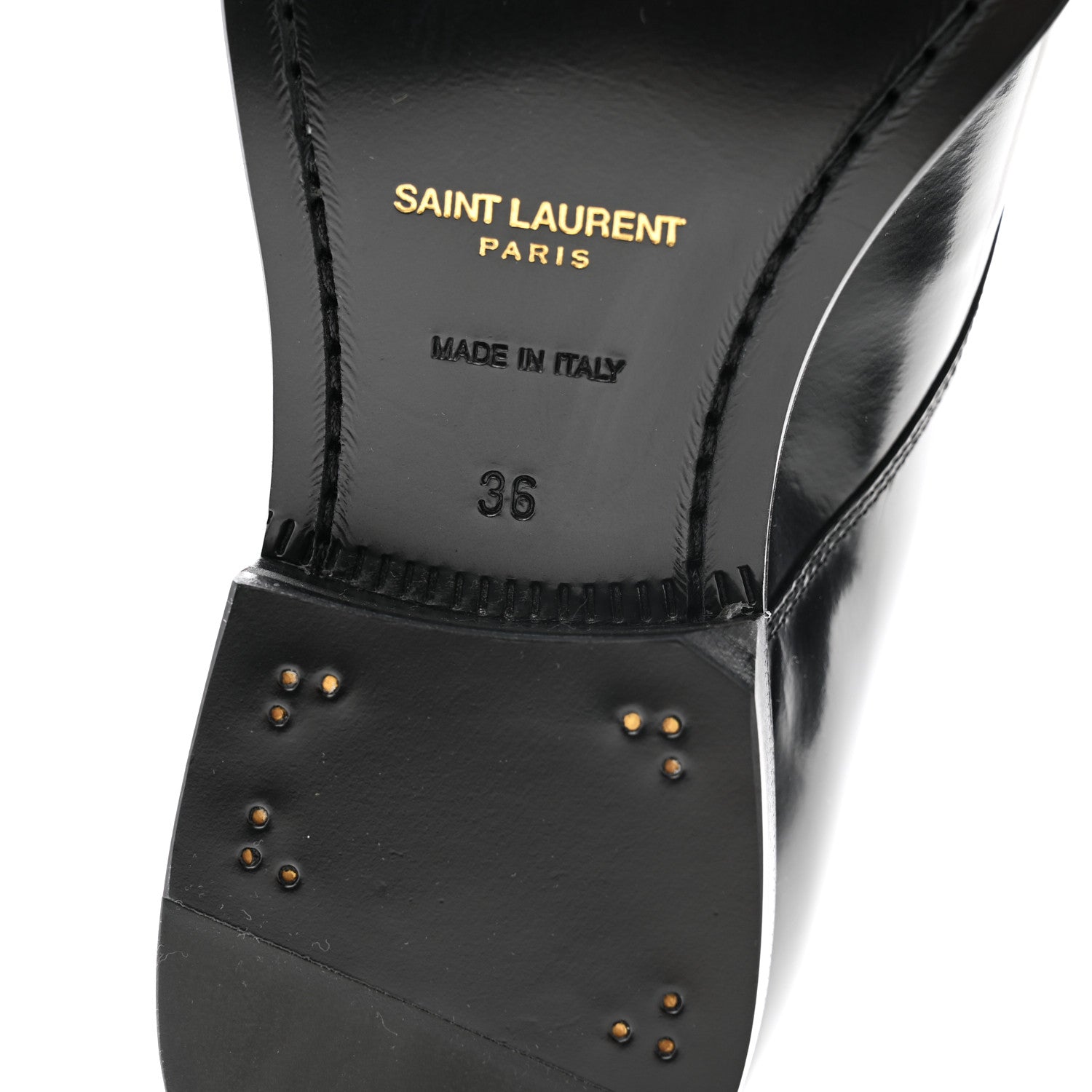 Saint Laurent Patent Calfskin Montaigne 25 Uniform 36 Black 8 of 9