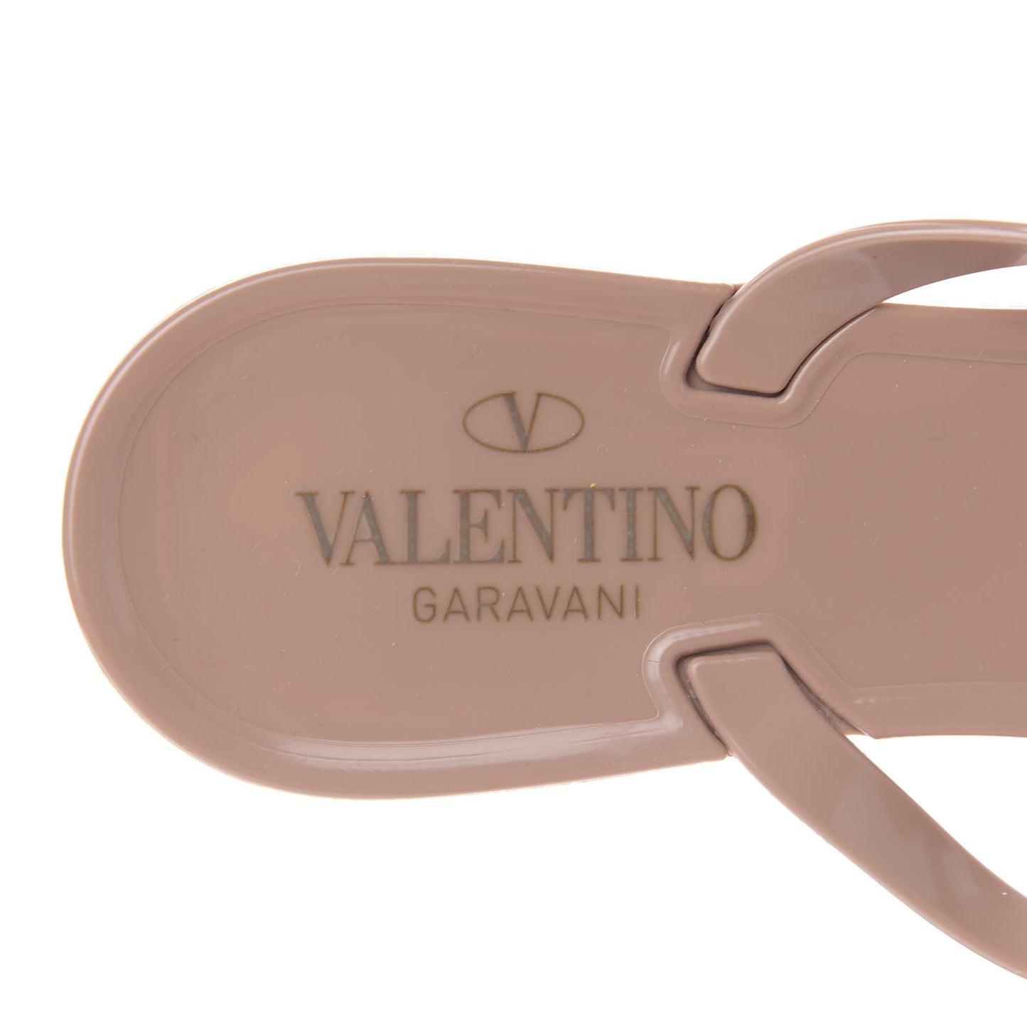 PVC Jelly Rockstud Bow Thong Sandals 40 Poudre