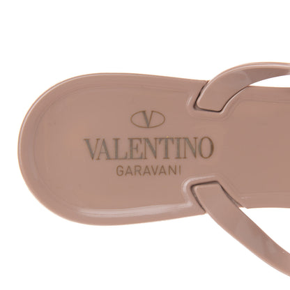 Valentino Garavani PVC Jelly Rockstud Bow Thong Sandals 40 Poudre 7 of 8