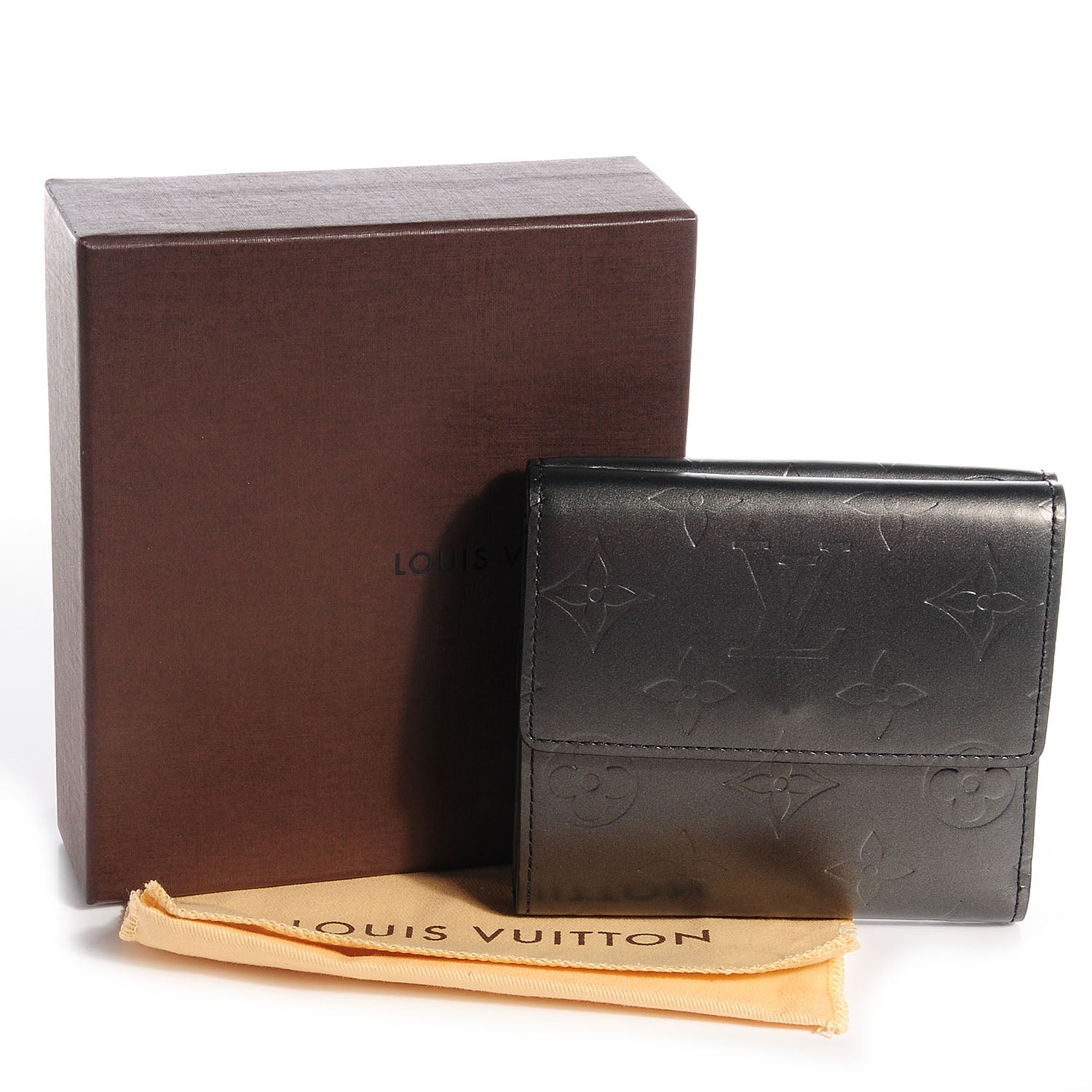 Louis Vuitton Mat Monogram Elise Wallet Black 5 of 8