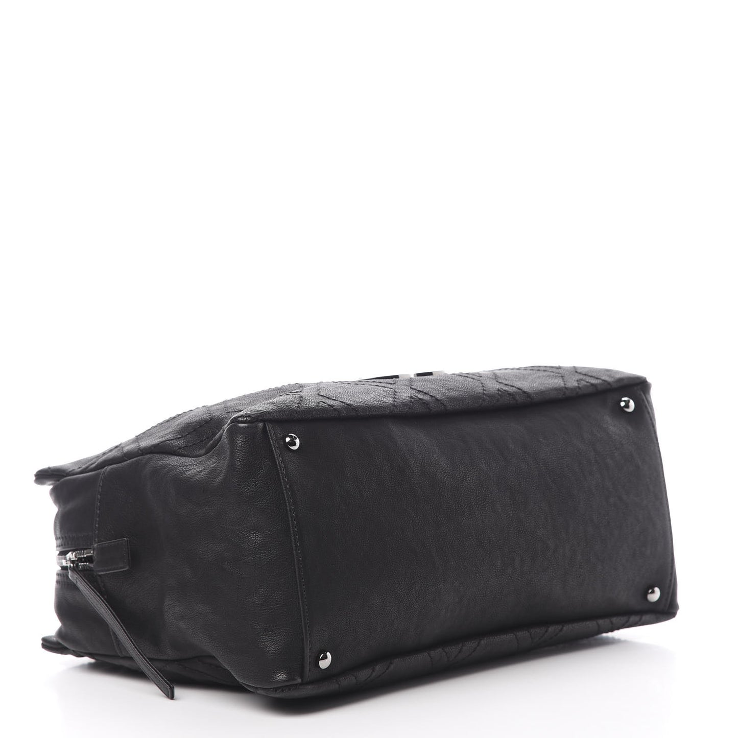 Calfskin Large Diamond Stitch Tote Black