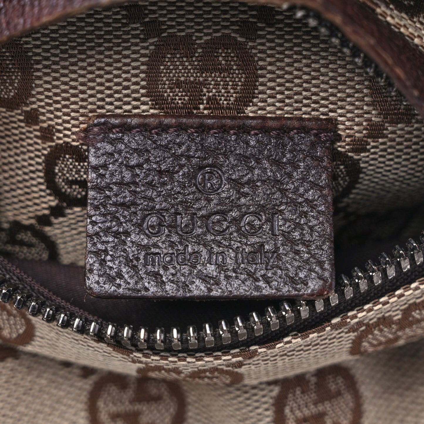 GG Monogram Double Pocket Belt Bag Dark Brown