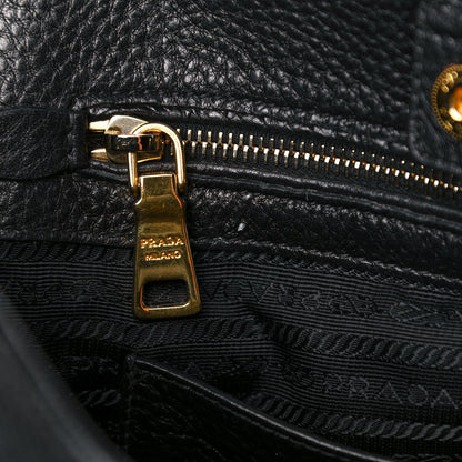 Prada Vitello Daino Side Pocket Tote Black 14 of 25