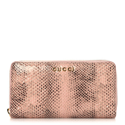 Gucci Snakeskin Zip Around Wallet Pink 1 of 8