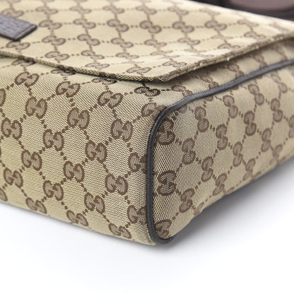 Gucci Monogram Small Flap Messenger Bag Beige Dark Brown 8 of 8