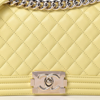 Chanel Lambskin Quilted Medium Boy Flap Yellow 8 of 14