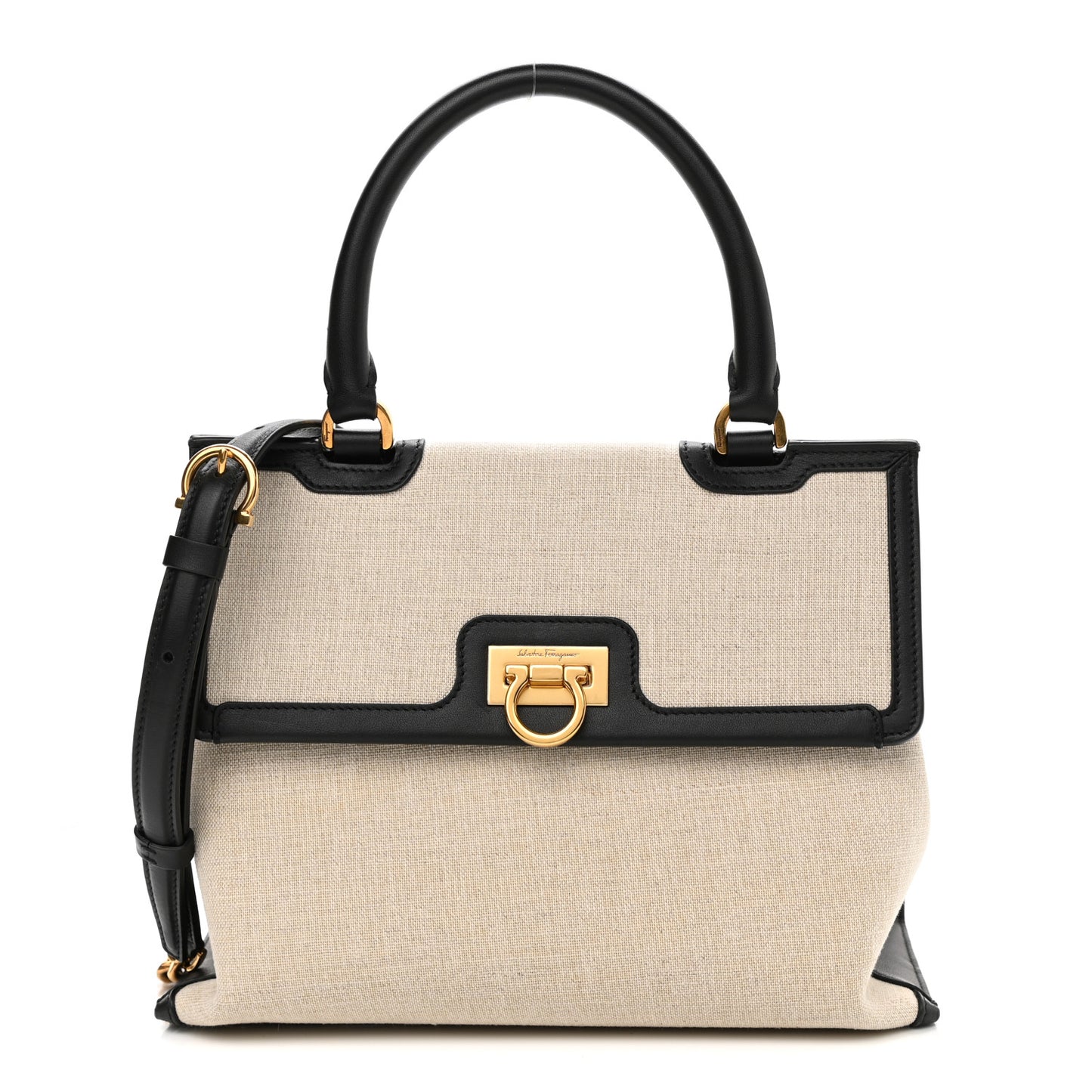 Calfskin Trifolio Kuban Beige Black