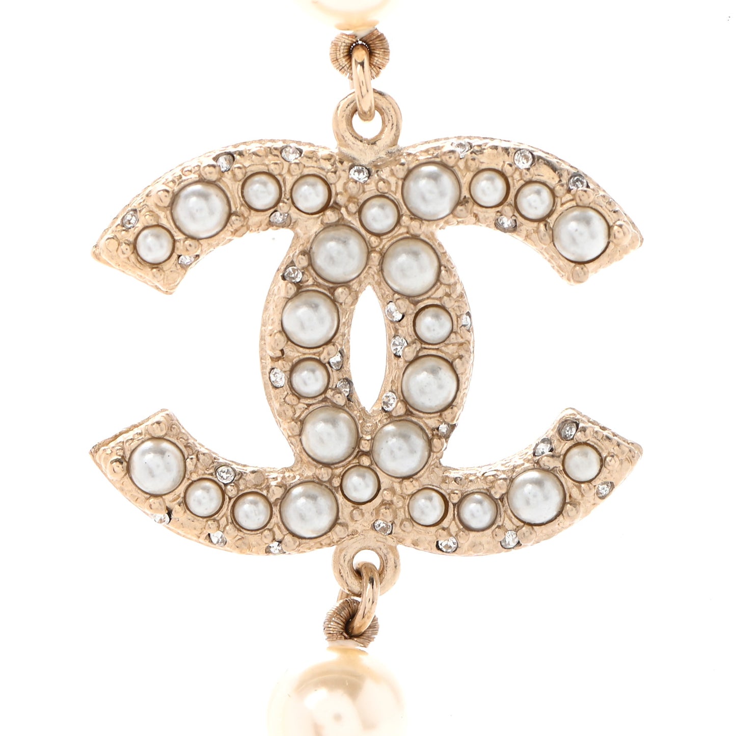 Pearl CC 100th Anniversary Necklace Light Gold