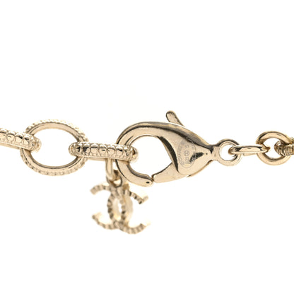 Chanel Crystal Pearl CC Long Necklace Light Gold 5 of 7