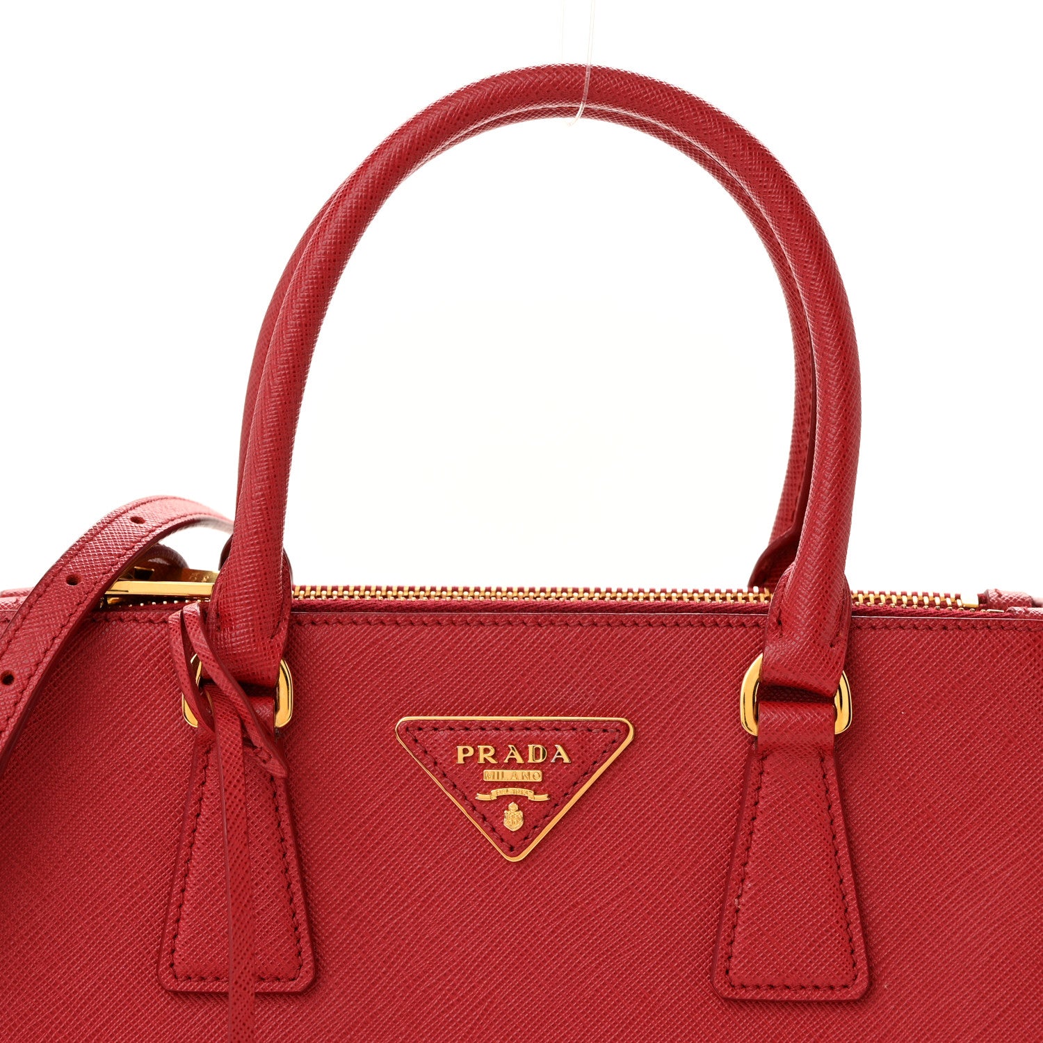 Prada Saffiano Small Galleria Double Zip Tote Fuoco 7 of 10