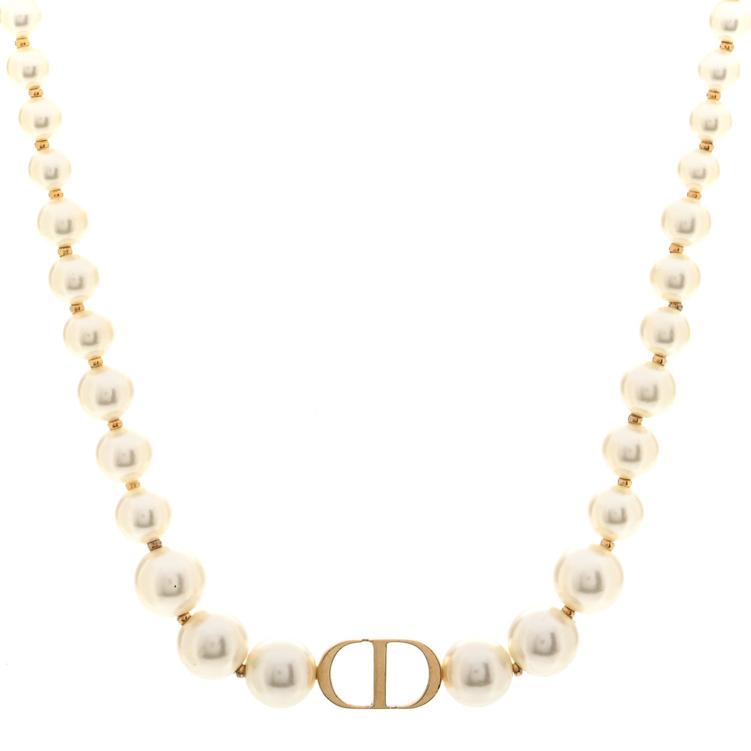 Christian Dior Pearl 30 Montaigne Choker Necklace Gold 1 of 5
