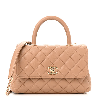 Chanel Caviar Quilted Mini Coco Handle Flap Beige 1 of 10