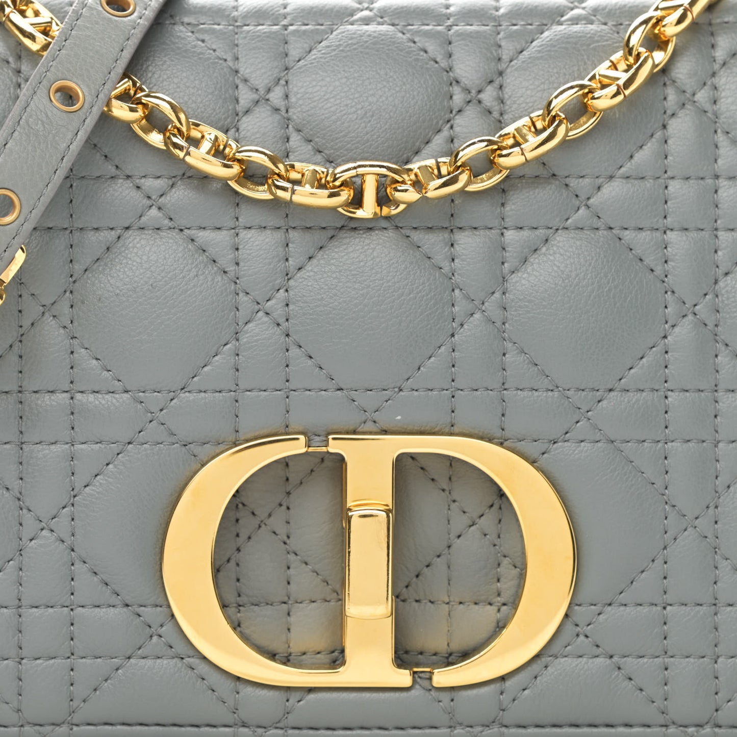 Lambskin Cannage Medium Caro Bag Grey