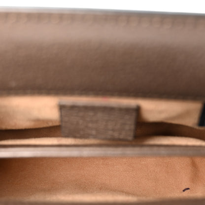 Gucci GG Supreme Monogram Textured Dollar Calfskin Web Mini Ophidia Chain Shoulder Bag Beige Ebony New Acero 5 of 11
